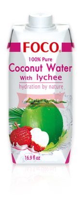 FOCO Coconut Water with Lychee 330ml